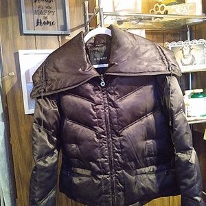 NINE WEST funnel collar insulated down puffer jacket